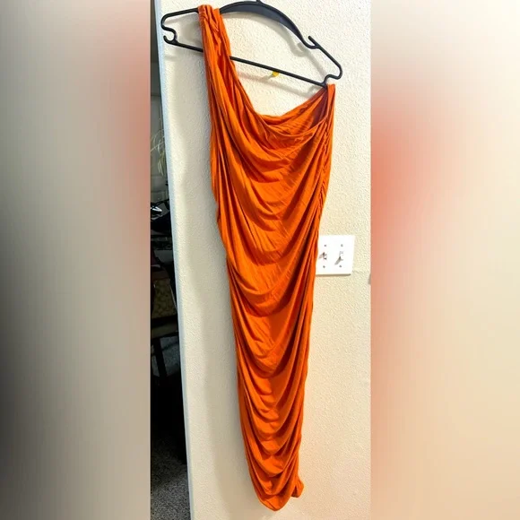 SHEIN | Dresses | Shein 3x Runched Side Dress Bodycon Burnt Orange Color |  Poshmark